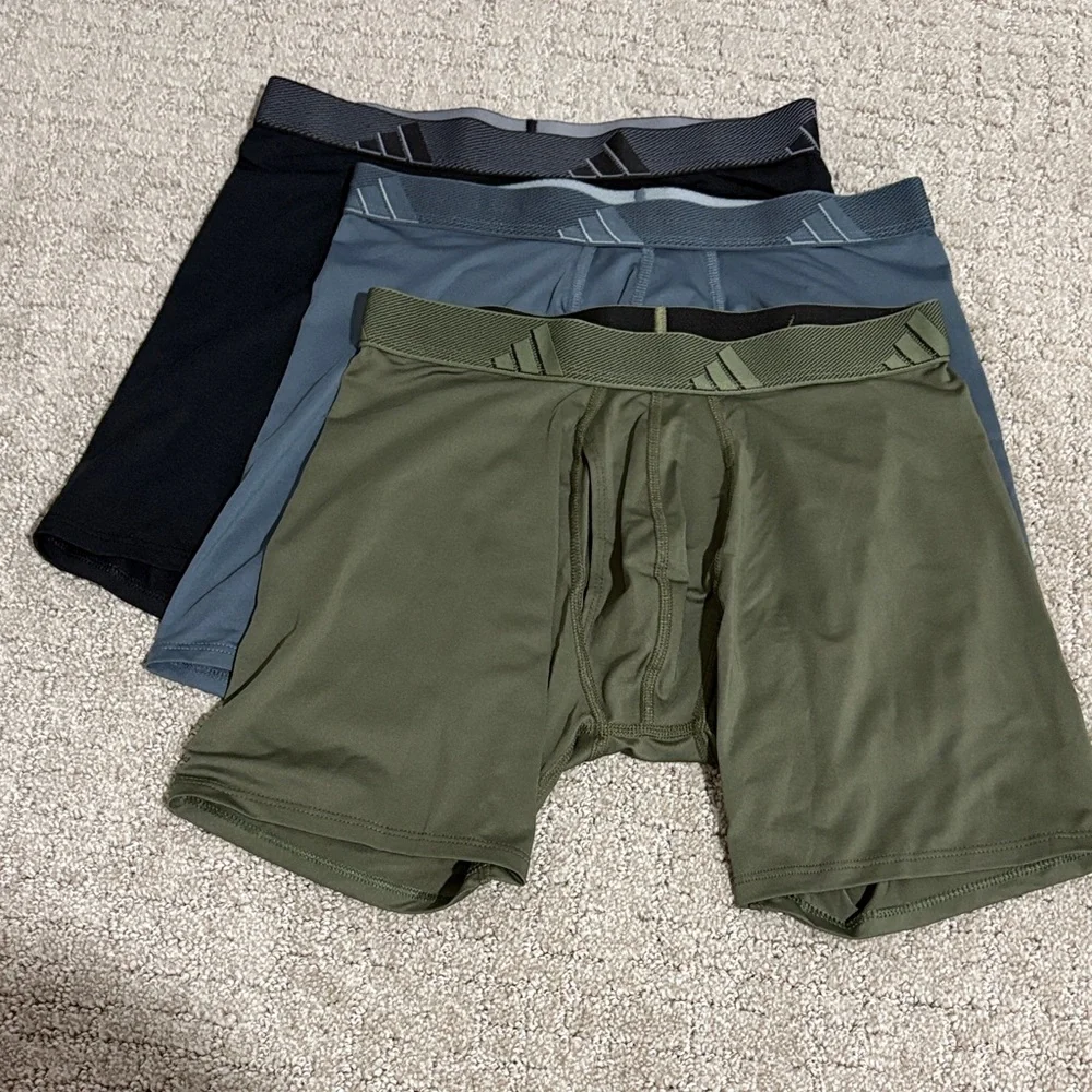 adidas Men's Boxer Briefs - Black, Blue, Olive - Picture 1 of 3